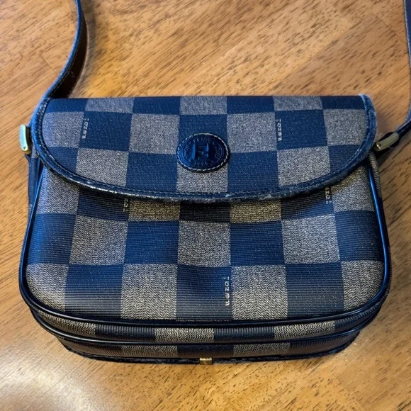 Fendi Black and Brown Checkered Crossbody Bag - Picture 6 of 8